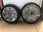 2097c-09-13 New Aftermath Chrome Billet Wheel Rotors Tires Package Harley Touring
