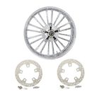 3d-atl213ch07 - 17103409 Coastal Moto Chrome Atlantic Front Wheel Dual Rotors Harley Flh