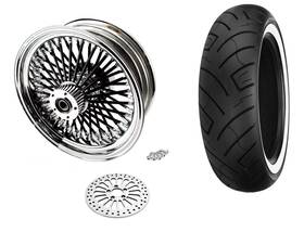 Ms16561642a-blkspk-wwpackage Dna Specialty 16 5.5 Chrome 52 Black Fat Spoke Rear Wheel Package Abs Rim Tire Harley Touring
