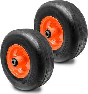 Epr Distribution 482503 2pk Front Solid Tire Flat Free Puncture Proof 13x5x6 13x5.00-6 Orange