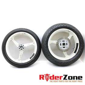 44650-mee-010 Honda 2004 2003 Cbr600rr Wheel Set White Rim Rain Slick Straight Rear Front Oem