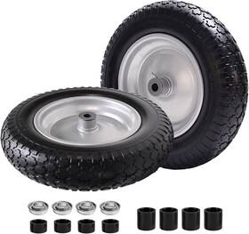 Ltnicer Tire 3.50-8 2-pack 14.5 Inch Flat Free Tire And Wheel - 3.5-8 Solid Wheelbarrow 2 Pcs