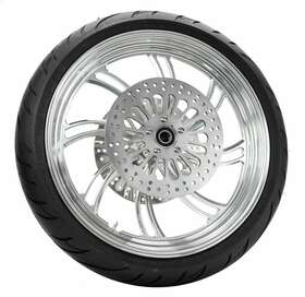 Ultima 37-812-bwpackage Vortex 16 Inch X 3.5 Polished Billet Front Wheel Rim Tire Package Bw Harley