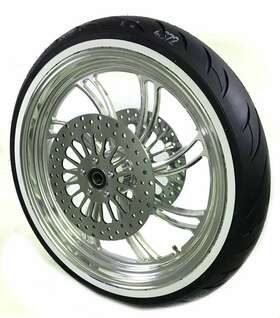 Ultima 37-812-wwpackage Vortex 16 Inch X 3.5 Polished Billet Front Wheel Rim Tire Package Ww Harley