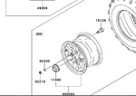 Kawasaki Oem Black Rear Wheel 12X7 5AT 12-16 Brute Force KVF750 49058-0122-31G. Fixed Price $99.99.