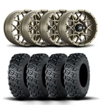 Itp Hurricane 14" Bronze Wheels And Versa Cross Xtr Tires 28X10-14. Fixed Price $1672.83.