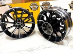 Cvo 09-26 Harley Oem Touring 17" Front 16X5" Rear Roulette Wheels Chrome & Black. Fixed Price $1199.95.