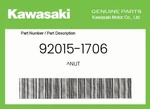 Kawasaki Genuine Nut 92015-1706. Fixed Price $8.87.
