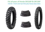 Tusk Emex T-45 Inter/ Hard Front & Rear Tires + Hd Tubes Honda CRF250F CRF230F. Fixed Price $249.00.