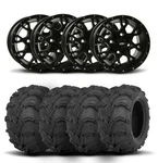 Itp Hurricane 14" Black Wheels And Mud Lite Xtr Tires 27X9-14. Fixed Price $1666.27.