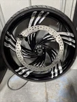 Renegade Warwick Black Phantom Cut 26 X 3.75 Wheel Tire Rotor Harley Fl 02-07. Fixed Price $1699.00.