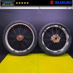 Dna 2002 Suzuki DRZ400E Anodized Front Rear Wheels Hubs Supermoto Tires 00-07. Fixed Price $339.15.