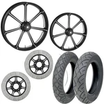 Rc Mission Eclipse 21/18 Front Rear Wheel Package Set Tires Rotors Harley Flht. Fixed Price $3899.95.