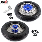 Kke 17" Wheels Tires Set For Suzuki DR650SE 1996-2026 Supermoto Motard Rims Blue. Fixed Price $1099.00.