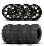 Itp Hurricane 14" Black Wheels And Mud Lite Tires 28X12-14. Fixed Price $1513.34.