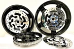 Harley Oem Touring Road King Cvo Wheels Bright Black 2009-20 W/3 Rotors Pulley. Fixed Price $1459.00.