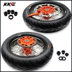 Kke 17'' Cush Supermoto Wheels Rims For Ktm Sxf Exc Xcf Xcw 2026 Motard Tyre Kit. Fixed Price $1149.00.