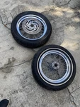 Harley-davidson Motorcycle Oem Spoke Wheel Tire Set W/rear Rotors Softtail 16". Fixed Price $650.00.