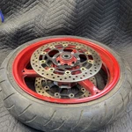 03-04 Honda CBR600RR Front Wheel Rim W/ Rotors *straight*. Fixed Price $199.99.