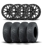 Itp Hurricane 12" Matte Black Wheels And Terra Hook Tires 26X11-12. Fixed Price $1398.26.
