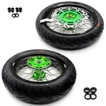 Kke 17'' Supermoto Tires Wheels Rims Fit Kawasaki KX250F KX450F 2006-2018 Green. Fixed Price $1049.00.