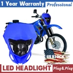 For Suzuki DRZ400 DR200 DR650 Led Head Light Cover Blue Fairing Mask Plug&play. Fixed Price $82.68.