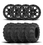 Itp Hurricane 12" Matte Black Wheels And Mud Lite Tires 25X12-12. Fixed Price $1301.13.