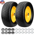 (2 Pack) 15X6.00-6 Flat Free And Wheel, Solid Lawn Mower Front Tires Wit.... Fixed Price $153.09.