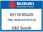 Suzuki Oem Part 65110-05G20 Tire, Rear (AT22X10.9). Fixed Price $202.29.