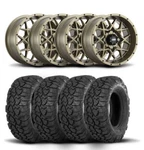 Itp Hurricane 14" Bronze Wheels And Ultra Cross R-spec Tires 27X9-14. Fixed Price $1777.66.