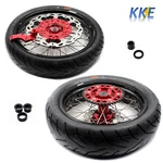 Kke 17" Supermoto Wheels Tires Fit Honda CRF250X 2004-2018 CRF450X 2005-18 Red. Fixed Price $1049.00.