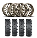 Itp Hurricane 18" Bronze Wheels And Cryptid Tires 34X10-18. Fixed Price $2441.55.