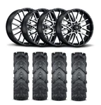 Itp Hurricane 18" Machined Black Wheels And Cryptid Tires 34X10-18. Fixed Price $2474.70.