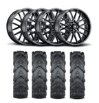 Itp Hurricane 18" Matte Black Wheels And Cryptid Tires 34X10-18. Fixed Price $2215.83.