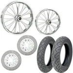 Rc Cynical Chrome 21/18 Front Rear Wheel Package Set Tires Rotors Harley Flh/t. Fixed Price $3899.95.
