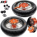 Kke 3.5/4.25* 17" Cush Supermoto Wheels Tires For 03-26 Ktm Exc Xcf Sx 125-530CC. Fixed Price $1149.00.