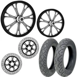 Rc Epic Eclipse 21/18 Front Rear Wheel Package Set Tires Rotors Harley Flh/t. Fixed Price $3899.95.