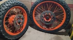 Kawasaki KLR650 Oem Complete Front & Rear Wheels With Brand New Dunlop K-750. Fixed Price $1149.99.