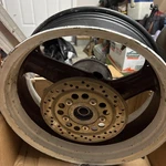 00-01 Kawasaki Ninja ZX9R Rear Wheel Red Rim Straight. Fixed Price $130.00.