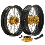 For Suzuki Supermoto 17"X3.5/4.25 Wheels Gold Hub Cush Drive Kit DR650SE 1996-24. Fixed Price $540.00.