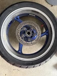 08-09 Suzuki 750 Rear Wheel Rim Good Tire Sprocket Rotor. Fixed Price $168.85.