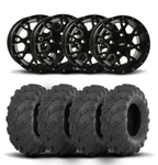 Itp Hurricane 14" Black Wheels And Mud Lite Tires 28X10-14. Fixed Price $1468.04.