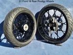 Harley All Black 21" / 18" Prodigy Wheels Metzeler Tires Rotor 09-23 Road Glide. Fixed Price $2795.00.