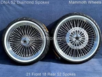 Dna Mammoth 52 Diamond Spoke Wheels Rotor Tire Harley Touring 9-23 Street Glide. Fixed Price $2299.00.