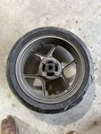 2005-2006 Kawasaki Ninja ZX6R 636 Oem Straight Rear Wheel Back Rim Tire. Fixed Price $200.00.