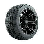 Set Of 4 Gtw 12" Spyder Matte Gray Golf Cart Wheels On 205/30-12 Street Tires. Fixed Price $618.99.