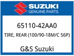 Suzuki Oem Part 65110-42AA0 Tire, Rear (100/90-18M/C 56P). Fixed Price $148.71.