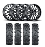 Itp Hurricane 18" Matte Black Wheels And Cryptid Tires 34X10-18. Fixed Price $2522.39.