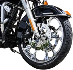 Coastal Moto Largo Fits 3D Front Wheel For Harley Davidson 2008+ Chrome 21X3.5. Fixed Price $1099.95.