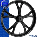 Rotation Titan Gloss Black Custom Motorcycle Wheel Front Harley Baggers 21". Fixed Price $1377.50.